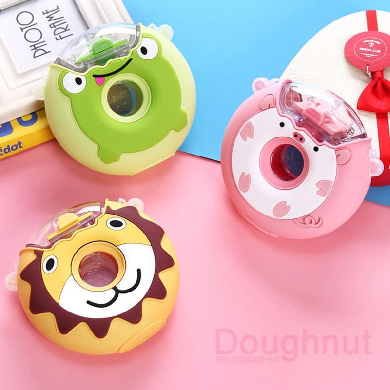 Mới Dễ Thương Cartoo Bánh Rán Bình Nước Cho Sáng Tạo Cho Trẻ Em Silicon Di Động Trẻ Em Cốc Có Ống Hút Sinh Viên Bình Nước Tặng