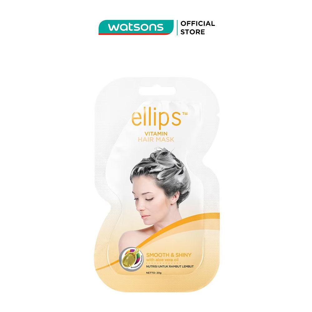 Kem Ủ Tóc Ellips Vitamin Hair Mask Smooth &amp; Silky Mềm Mượt và Óng Ả 20g