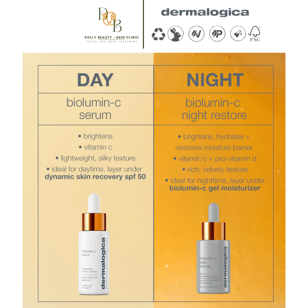 [DERMALOGICA] Huyết thanh Vitamin C mang hiệu quả gấp 3 lần BIOLUMIN-C NIGHT RESTORE vào ban đêm giúp thêm ẩm, sáng da và phục hồi da vào ban đêm