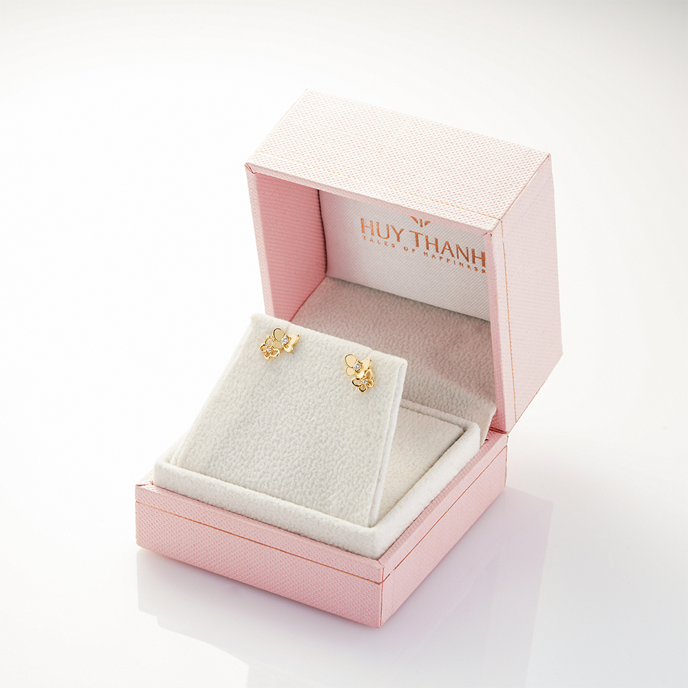 Bông Tai Nữ Vàng 14K BTAM68 Huy Thanh Jewelry
