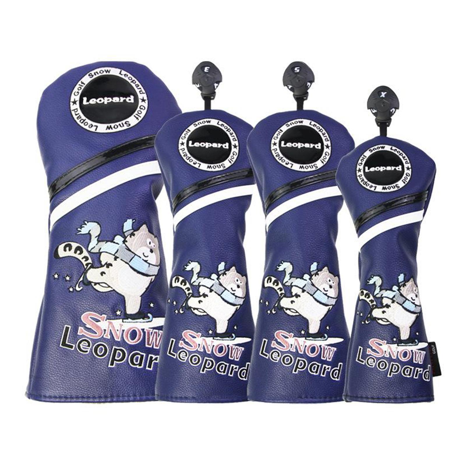 2-3pack Golf Wood Head Cover Driver Headcover Travel with No. Tag Protector UT