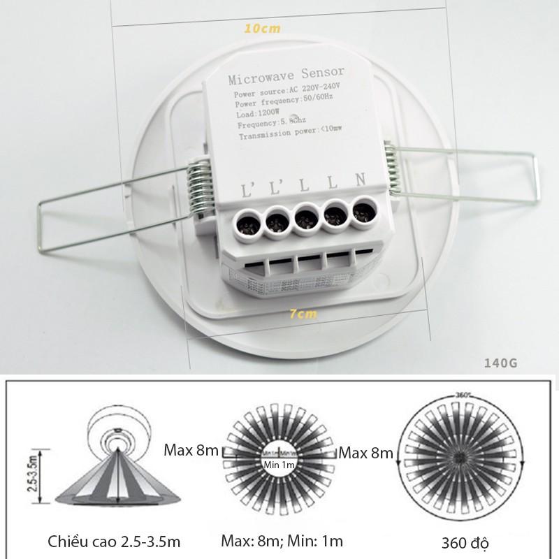 Công tắc cảm biến chuyển động vi sóng rada M003 loại âm trần 220V