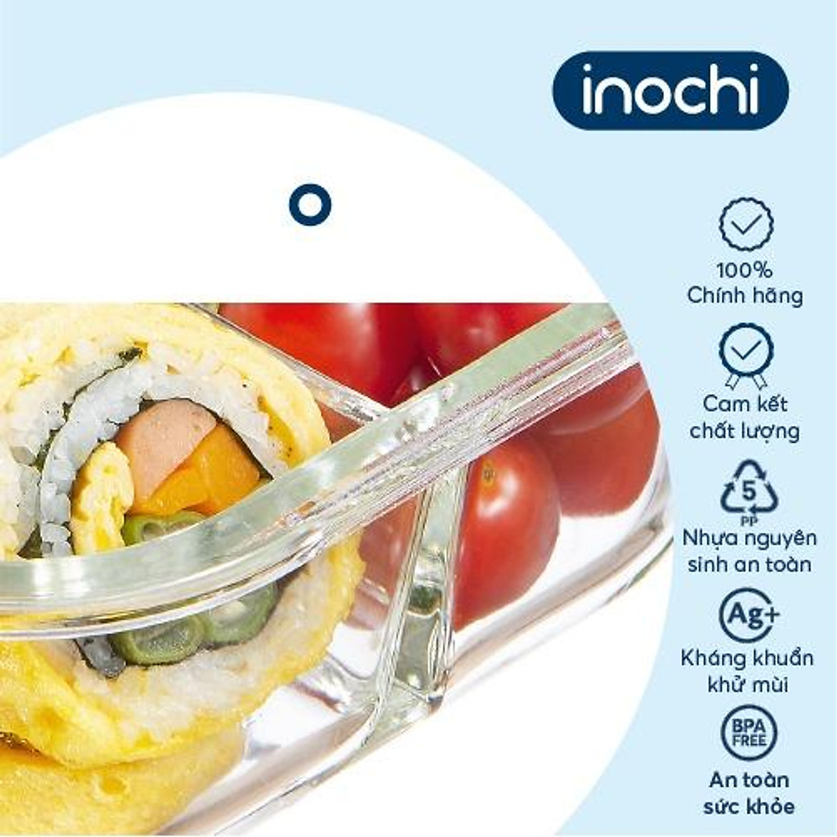 Hộp Cơm Thủy Tinh 2/3 ngăn, Hộp Thủy Tinh Đựng Thức Ăn NIKKO Tiêu Chuẩn Nhật Bản - Chính hãng inochi