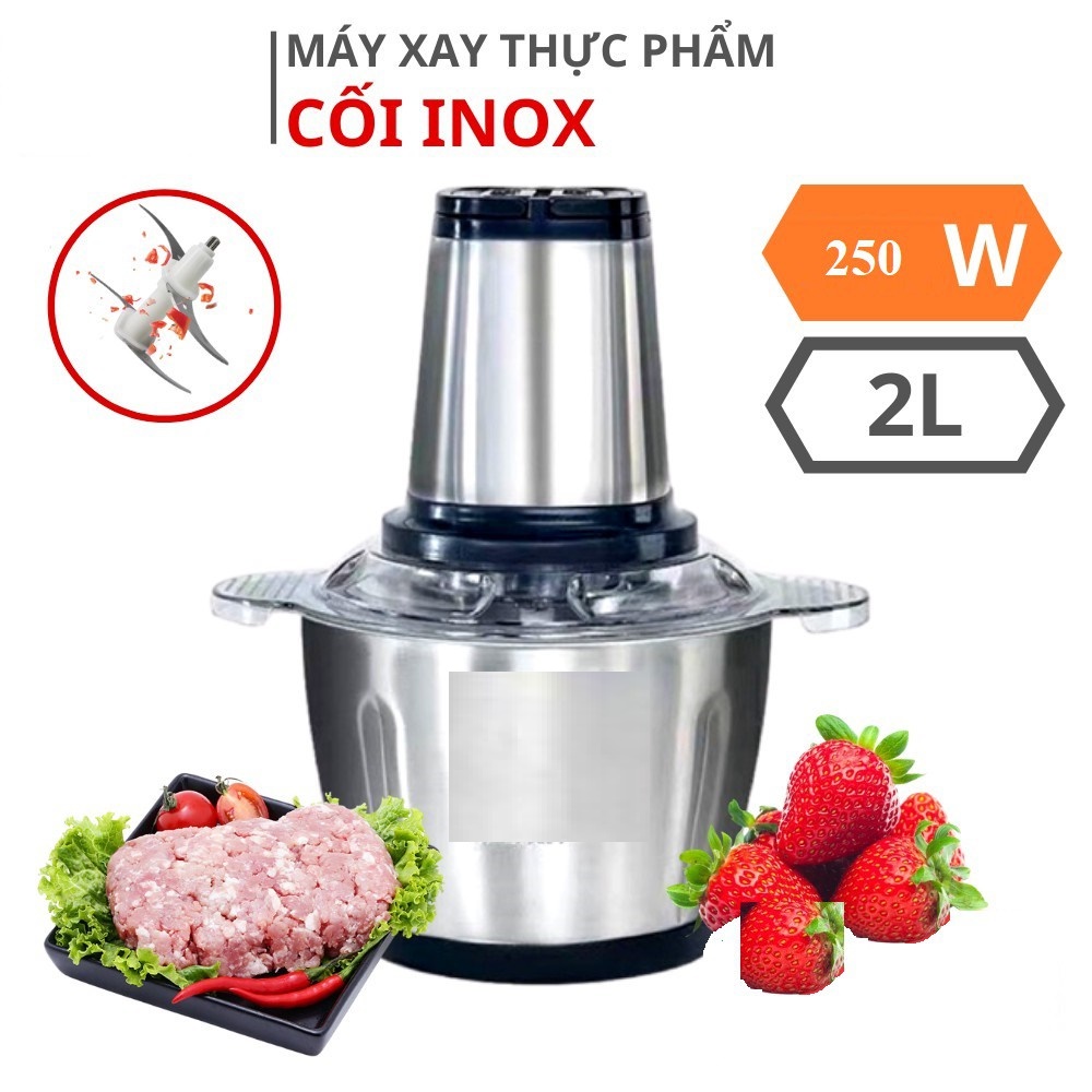 Máy xay thịt cối inox 304 đa năng 4 lưỡi dùng xay thịt, xay đá nhuyễn( hàng bảo hành 6 tháng- hàng loại 1)