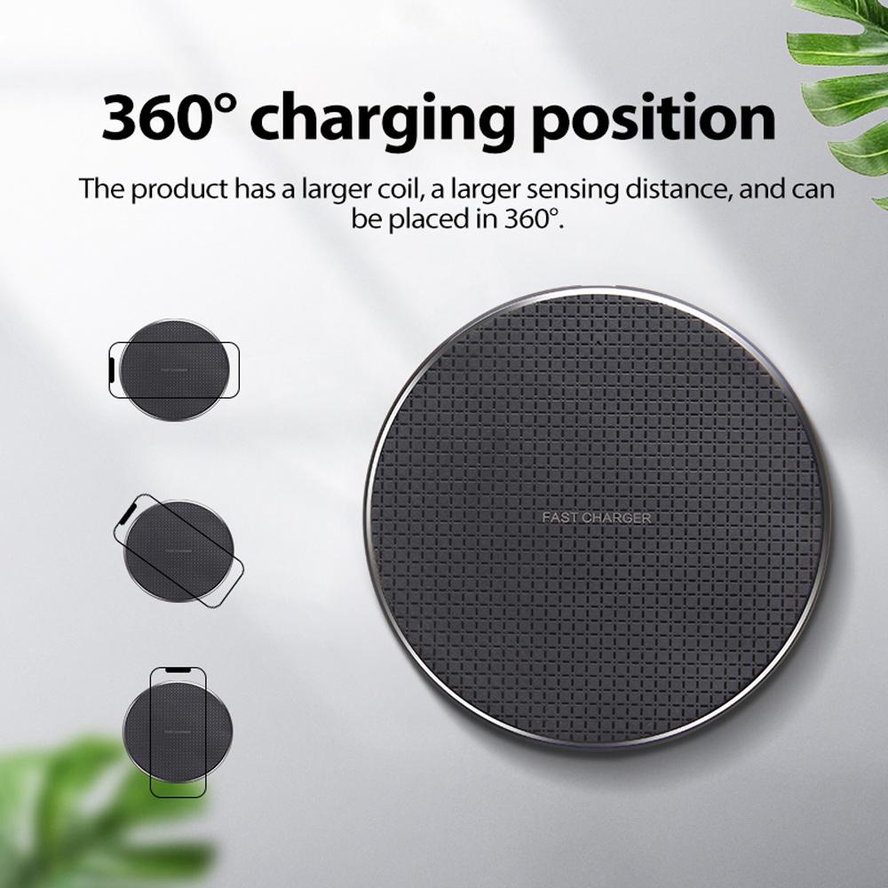 Wireless Charger Circular Wireless Recharger 7.5W/10W Fast Charger QI Standard Compatible with IOS Android