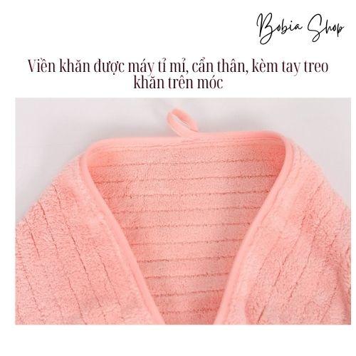 Khăn mặt, Khăn lau đầu lông cừu san hô vân kẻ sọc siêu dày, siêu mềm mịn cho da của gia đình 35x75cm