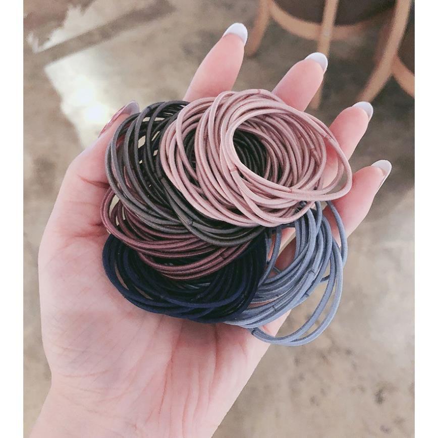 Set 100 thun cột tóc siêu dai