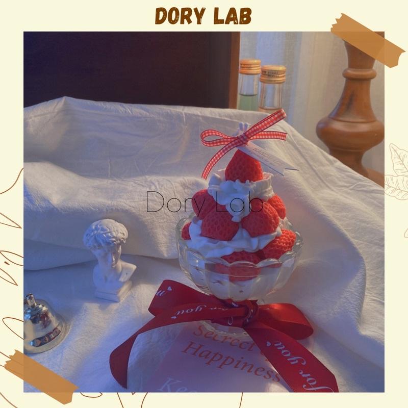 Nến Thơm Ly Kem Dâu Tây Độc Đáo Handmade, Quà Tặng Ý Nghĩa - Dory Lab