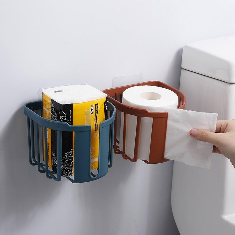 Giỏ nhựa đựng giấy vệ sinh dán tường không cần khoan đục