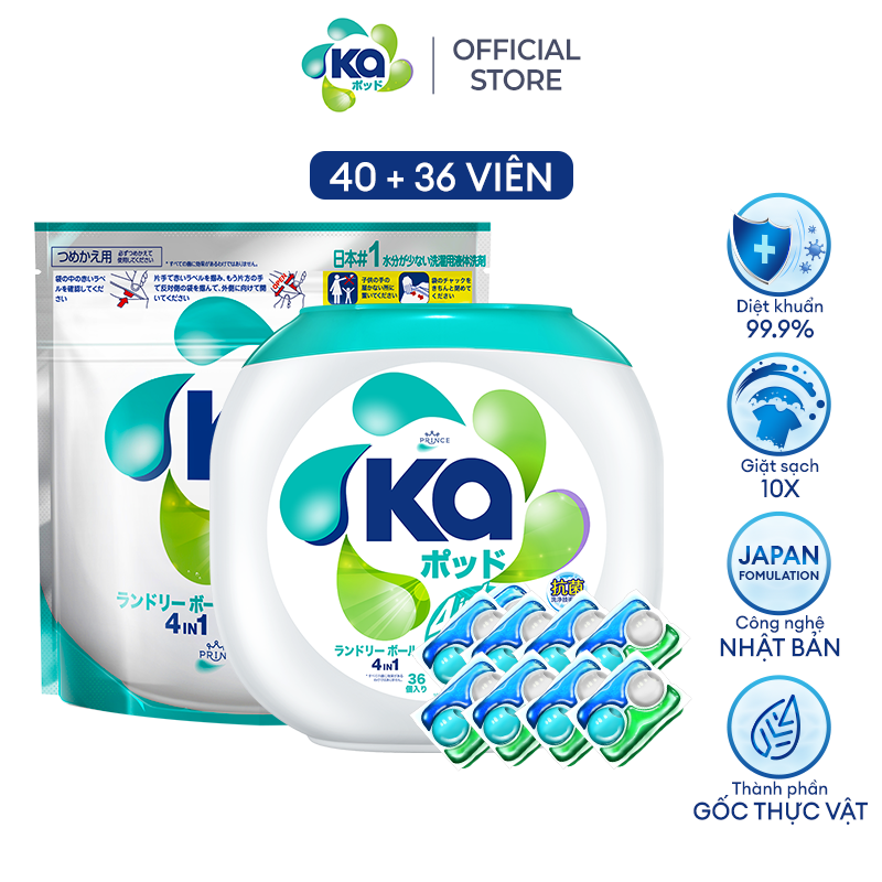 Combo Viên Giặt Xả Đa Năng 4 Trong 1 KA Universal
