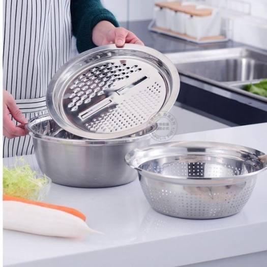 Bộ dụng cụ nạo rau củ quả đa năng kèm rổ Inox