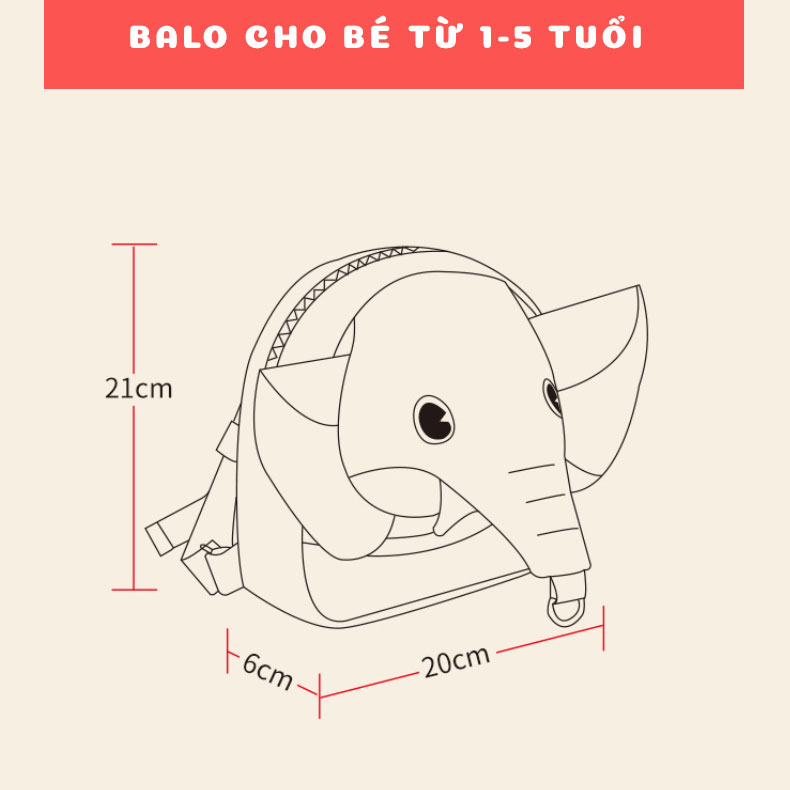 Balo Cho Bé Mẫu Giáo Siêu Nhẹ Chống Lạc Cho Bé Cute