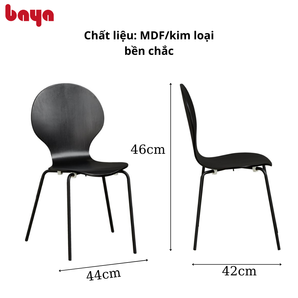 Bộ Bàn Ăn 2 Ghế BAYA VERONA Bề Mặt Chất Liệu Gỗ Ván Ép Bền Đẹp Khung Kim Loại Vững Chãi 6000271