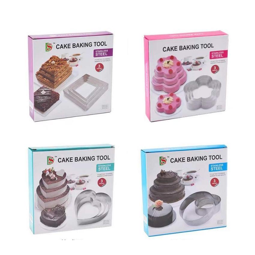 Khuôn RING Mousse Nhấn Cookies Cutter Dụng Cụ Làm Bánh Quy - CBMOUS3P-TR