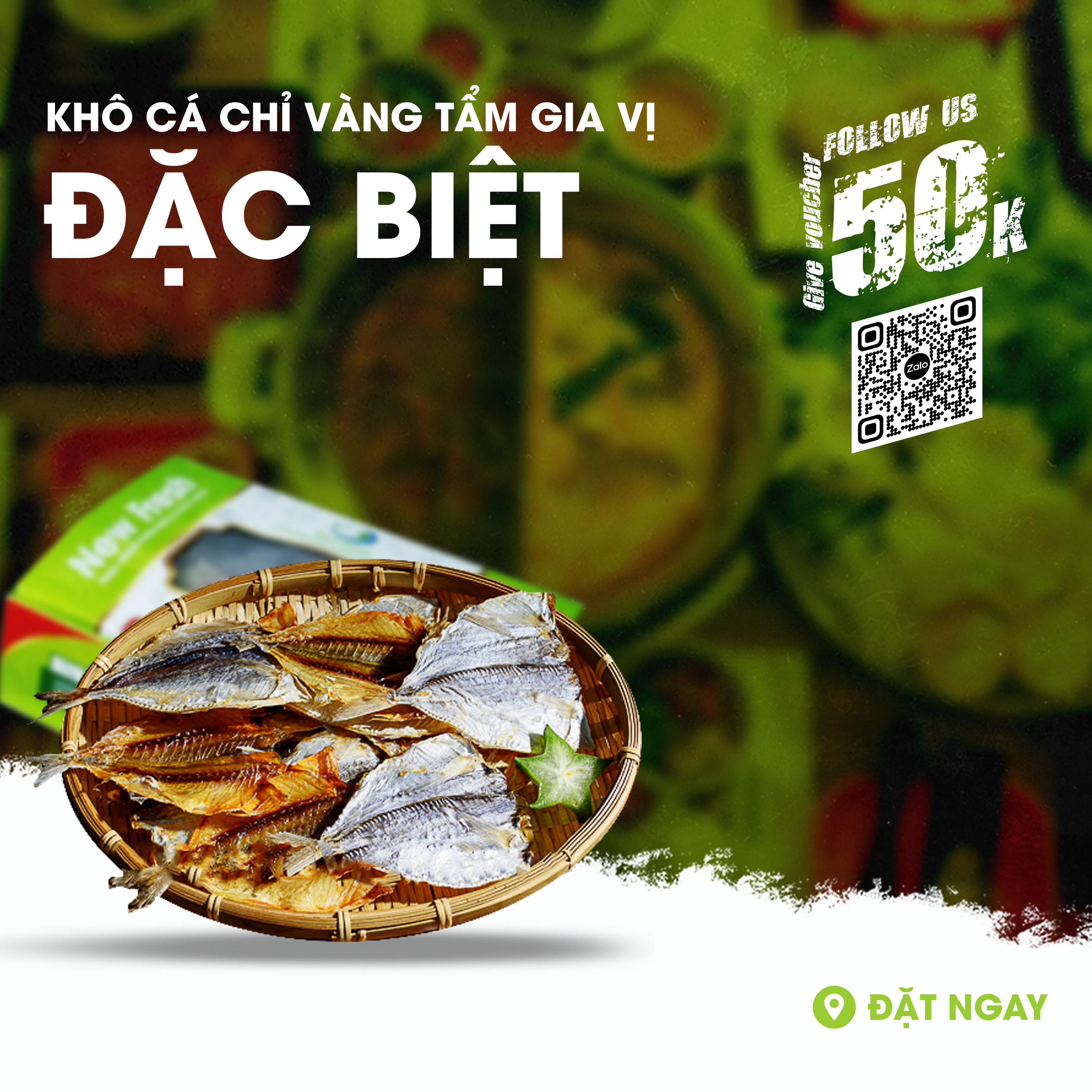 Khô Cá Chỉ Vàng Tẩm Gia Vị New Loại Đặc Biệt Khay 500Gr