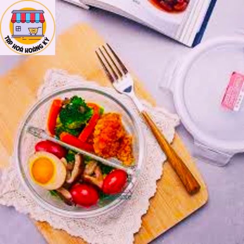 HỘP THUỶ TINH TRÒN CAO CẤP 2 NGĂN CHỊU NHIỆT 950ML