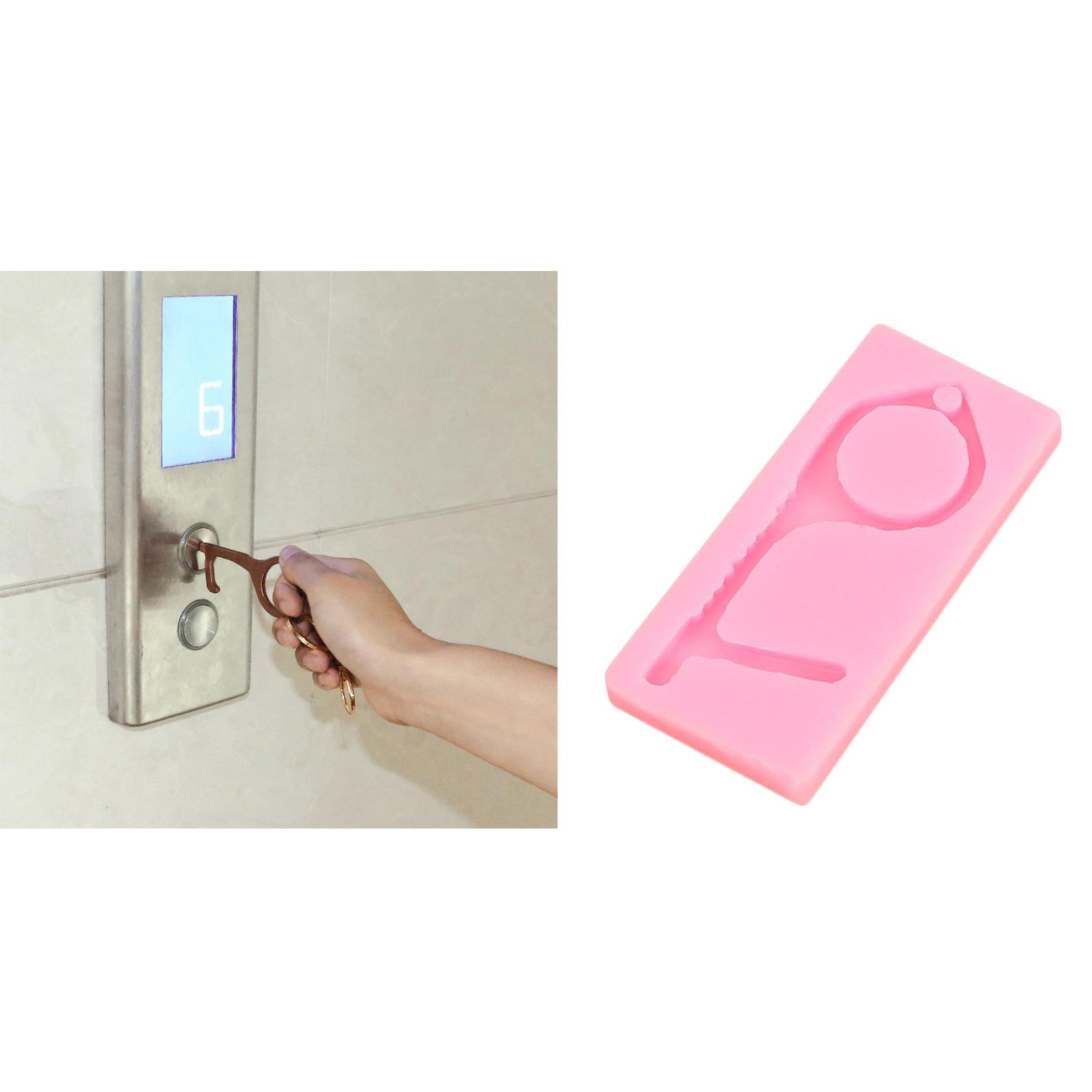 No Touch Door Opener Mold Non-contact Keychain Press Elevator Door Opener Silicone Mold Hand-Free Key Tool Crafts Supplies