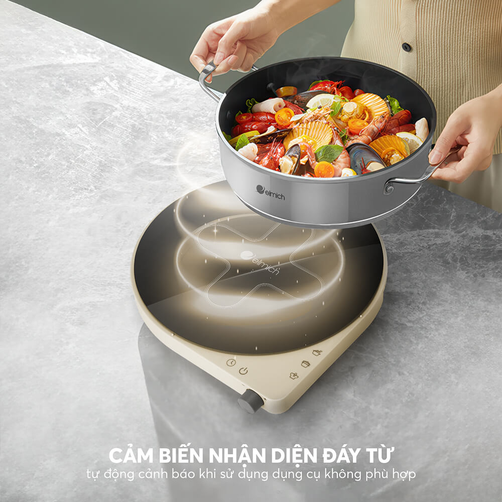 Bếp Điện Từ Đơn Elmich ICE-8878 1800W, Hàng Chính Hãng, Mặt Kính Ceramic - JoyMall