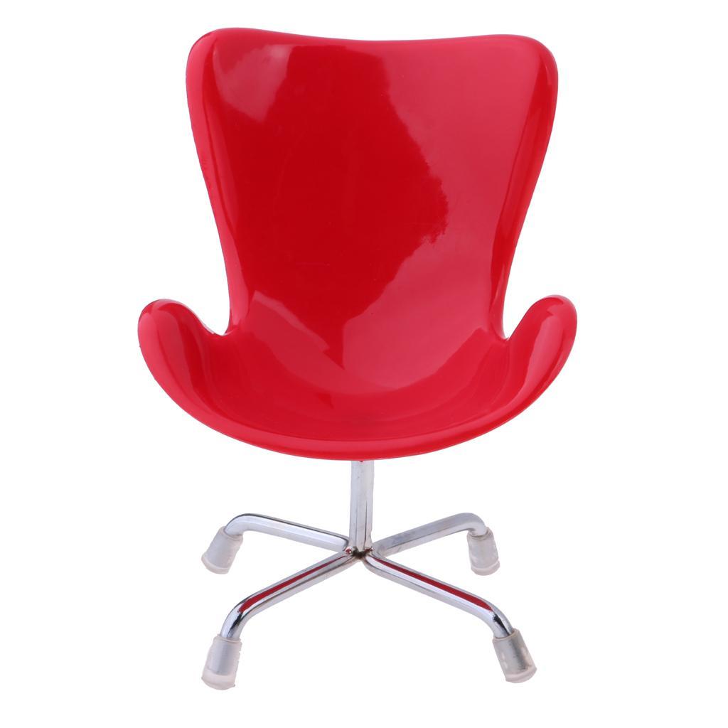1/6 Dollhouse Miniature Furniture Chair Model for Doll Figures Decor Red