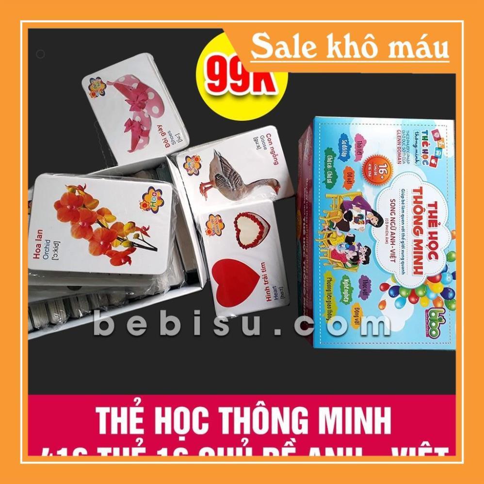 { kho sỉ } bộ thẻ học thông minh 16 chủ đề tiếng anh và tiếng việt cho bé.