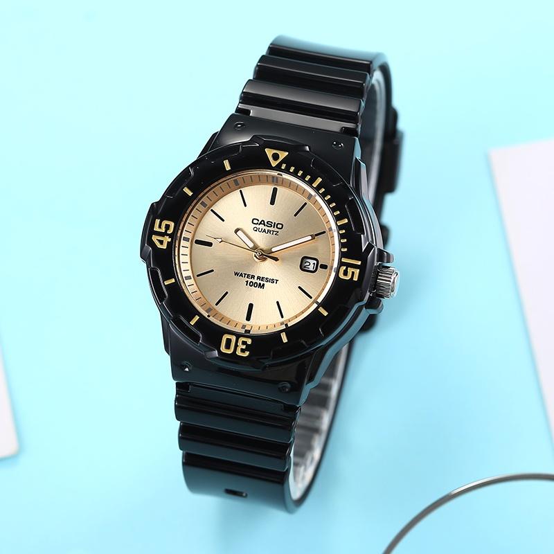 Đồng Hồ Casio Nữ Đồng Hồ Casio Chính Hãng Casio Dây Nhựa LRW200H - 9E Mặt Vàng Gold Fullbox.