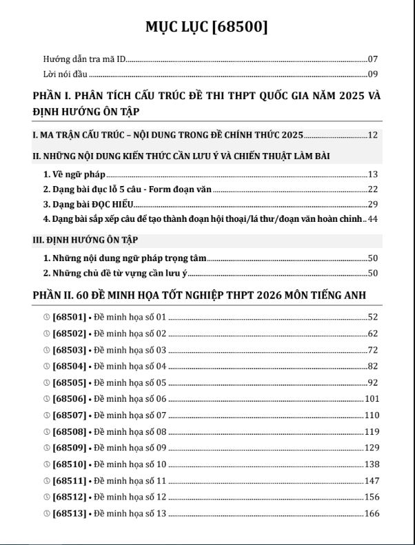 Sách 60 Đề Minh Họa Tốt Nghiệp THPT 2026 - Môn Tiếng Anh