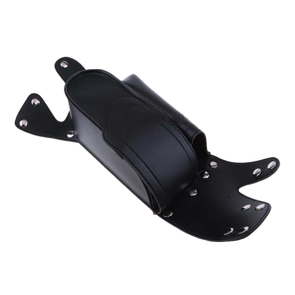 Black PU Leather Right Side Saddlebag Water Bottle Holder Fit for Harley