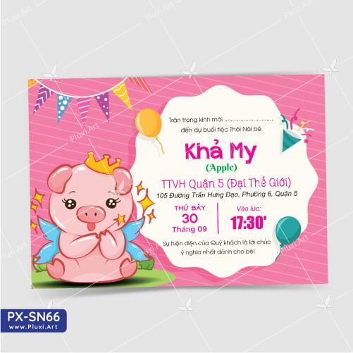 Thiệp thôi nôi – sinh nhật theo yêu cầu Pluxi
