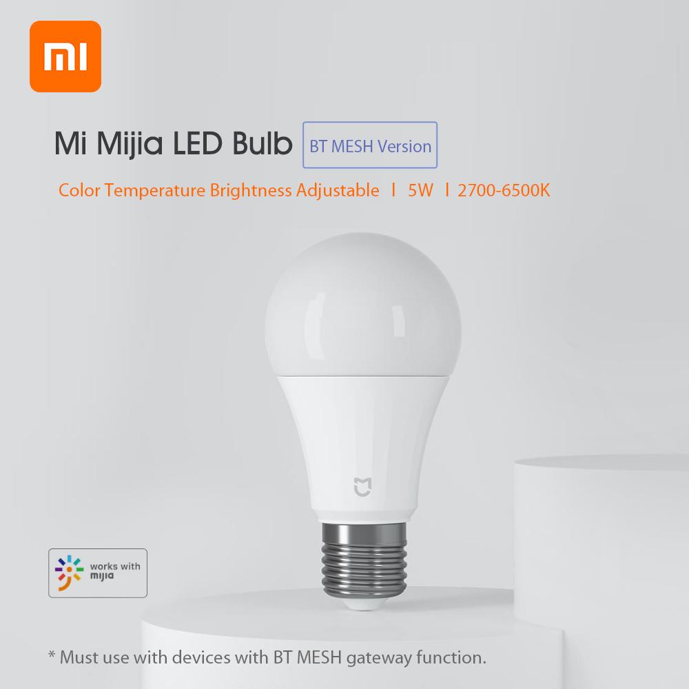 Xiaomi Mijia LED Bulb BT MESH Version E27 LED Light Blub 5W 2700- 6500K Adjustable Brightness