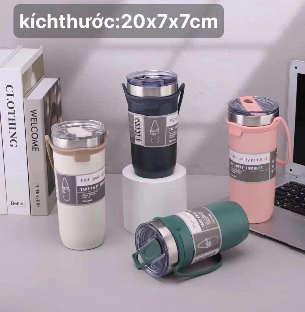 Ly giữ nhiệt kèm quai xách 710ml mang đi du lịch-HT