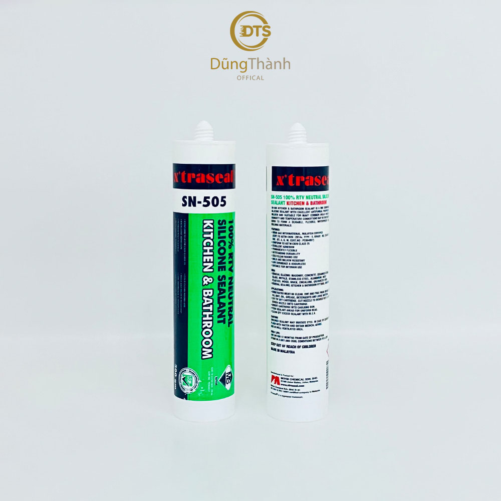 Keo chống mốc X’traseal trám đa năng cao cấp màu trong trắng xám SN-505 300g