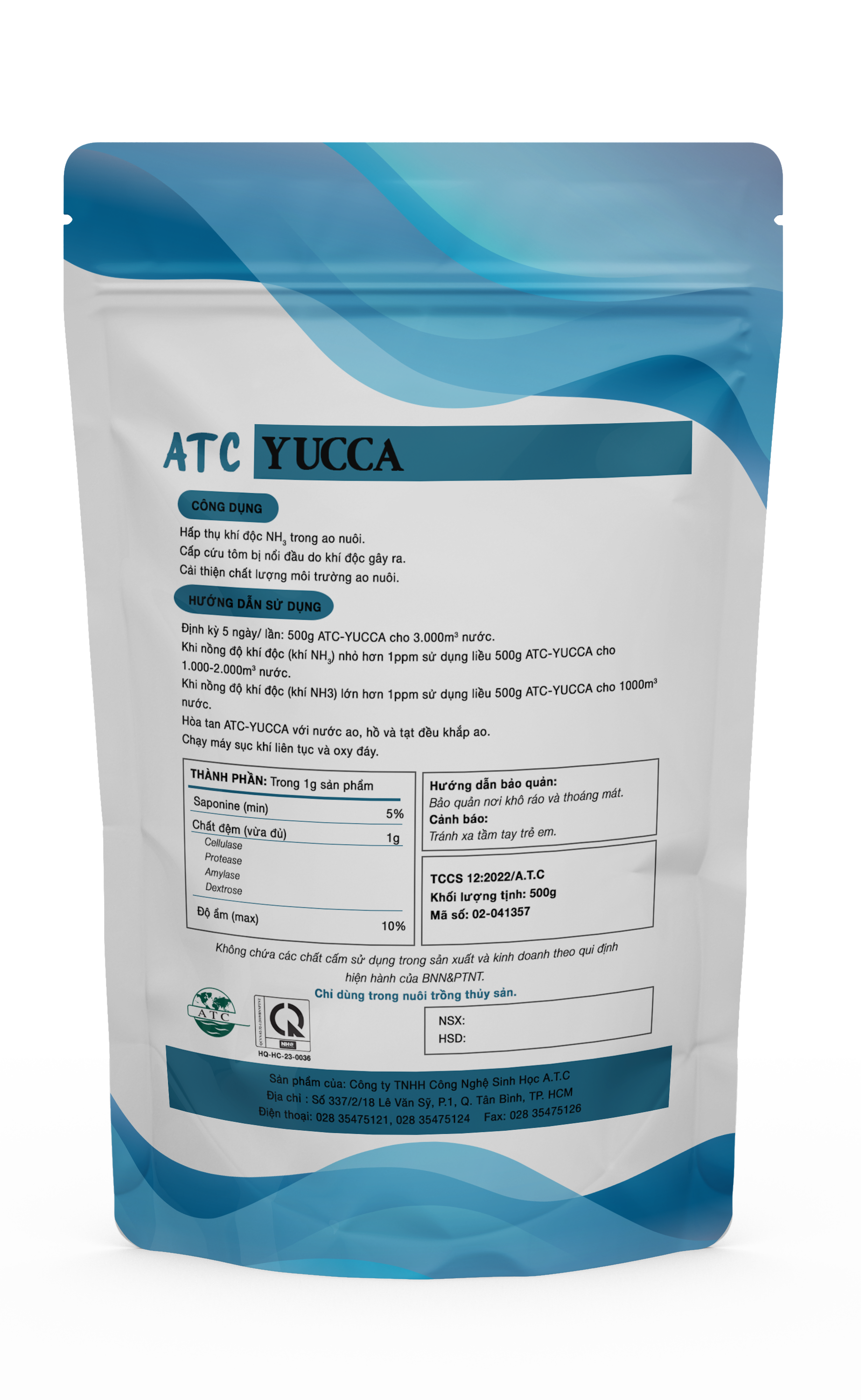 Sản phẩm hấp thụ khí độc hại trong môi trường nước ATC-Yucca 500gr