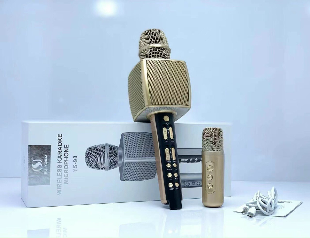 Micro bluetooth Su Yosd YS 98 - Micro karaoke kèm loa SONG CA không dây tiện lợi - Điều chỉnh âm lượng, echo, hiệu ứng đổi giọng - Siêu hút tiếng, hát siêu hay, chống hú siêu tốt - Hàng nhập khẩu