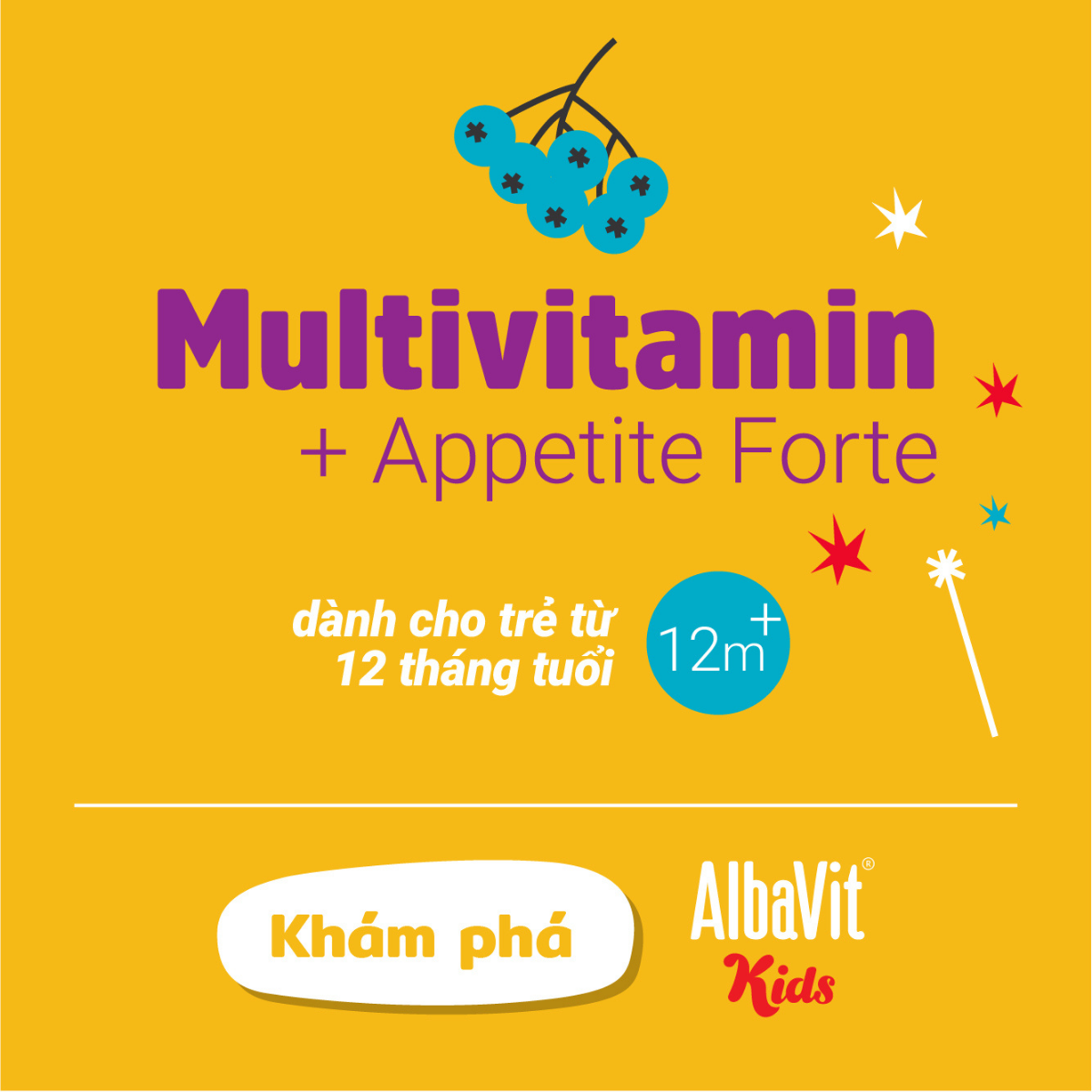 Siro AlbaVit Kids Multivitamin + Appetite giúp bé ăn ngon, phát triển toàn diện (Chai 150ml)