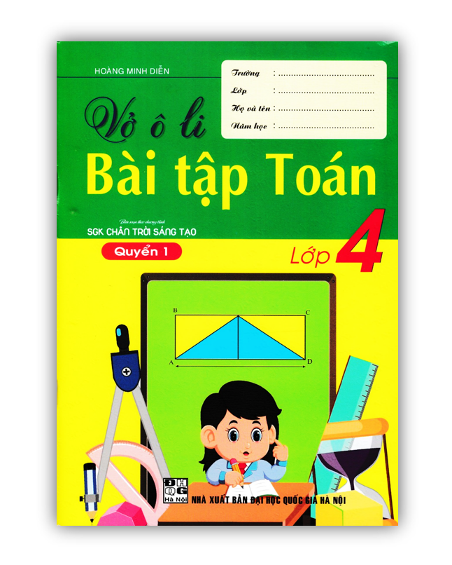 Sách - Combo Vở Ô Li Bài Tập Toán Lớp 4 - Quyển 1 + 2
