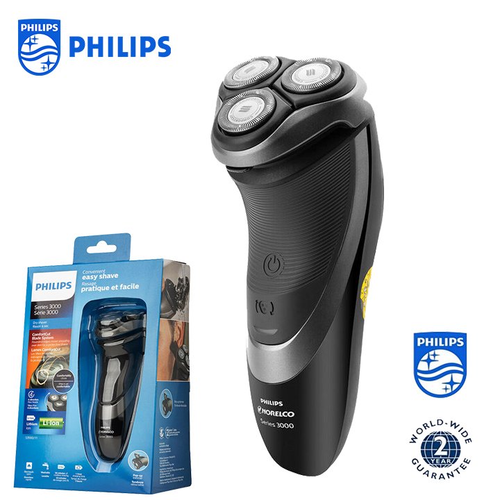 Máy cạo râu khô và ướt 3 đầu cạo ComfortCut Philips Norelco S3560/11 Tích hợp sạc nhanh - HÀNG NHẬP KHẨU