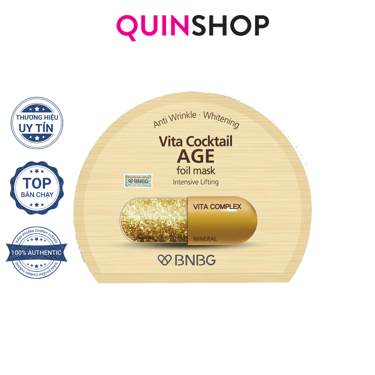 Mặt Nạ Chống Lão Hóa, Tăng Độ Đàn Hồi Banobagi Vita Cocktail Foil Mask Hàn Quốc Dành Cho Da Khô #Age