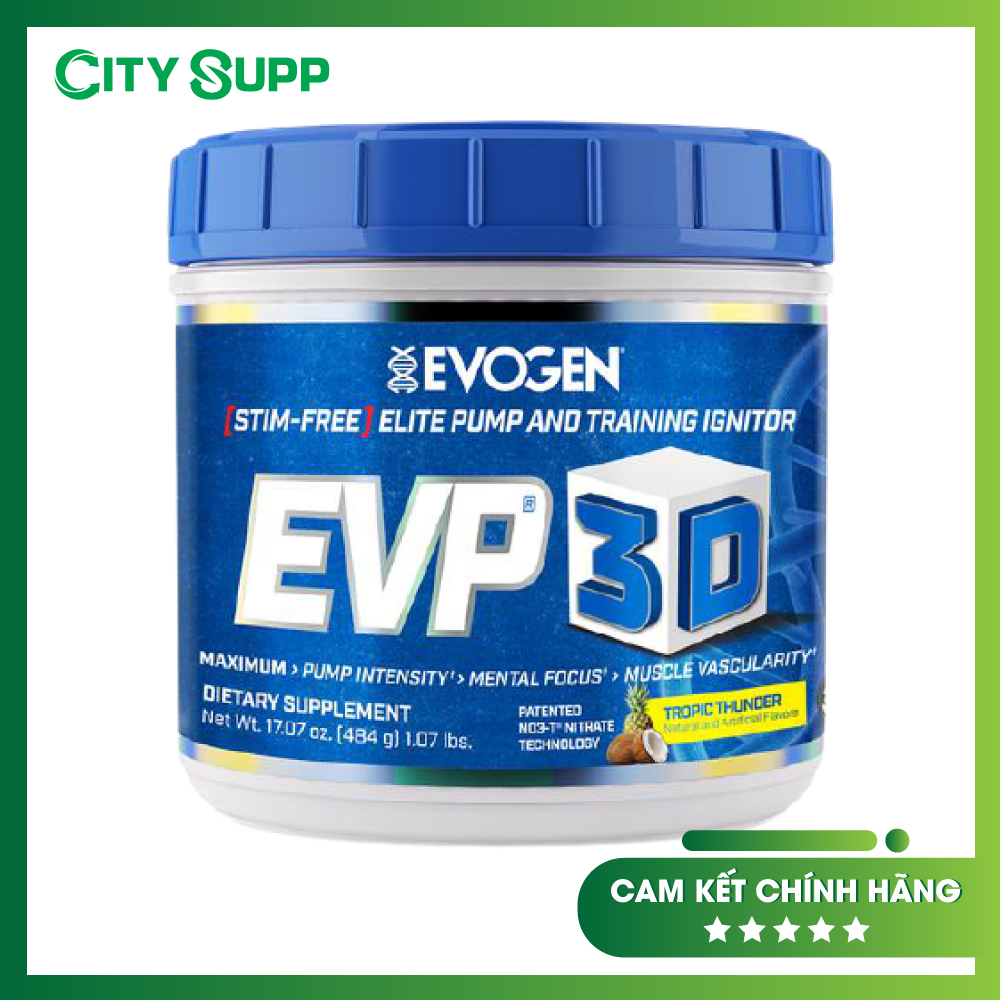 EVP-3D- Mùi Tropic Thunder - Năng Lượng Cao Không Kích Thích phù hợp cho gymer tập buổi tối