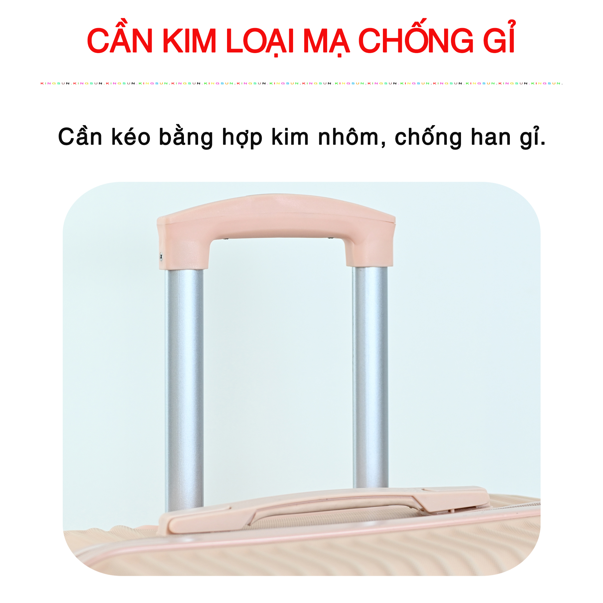 Vali Du Lịch Cao Cấp Size 24inch - Bảo Hành 5 Năm KS-T01 - Trắng Sữa