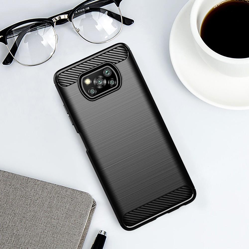 Ốp lưng cho Xiaomi Poco X3 NFC X3 Pro dẻo Cacbon phay xước chống sốc chống vân tay