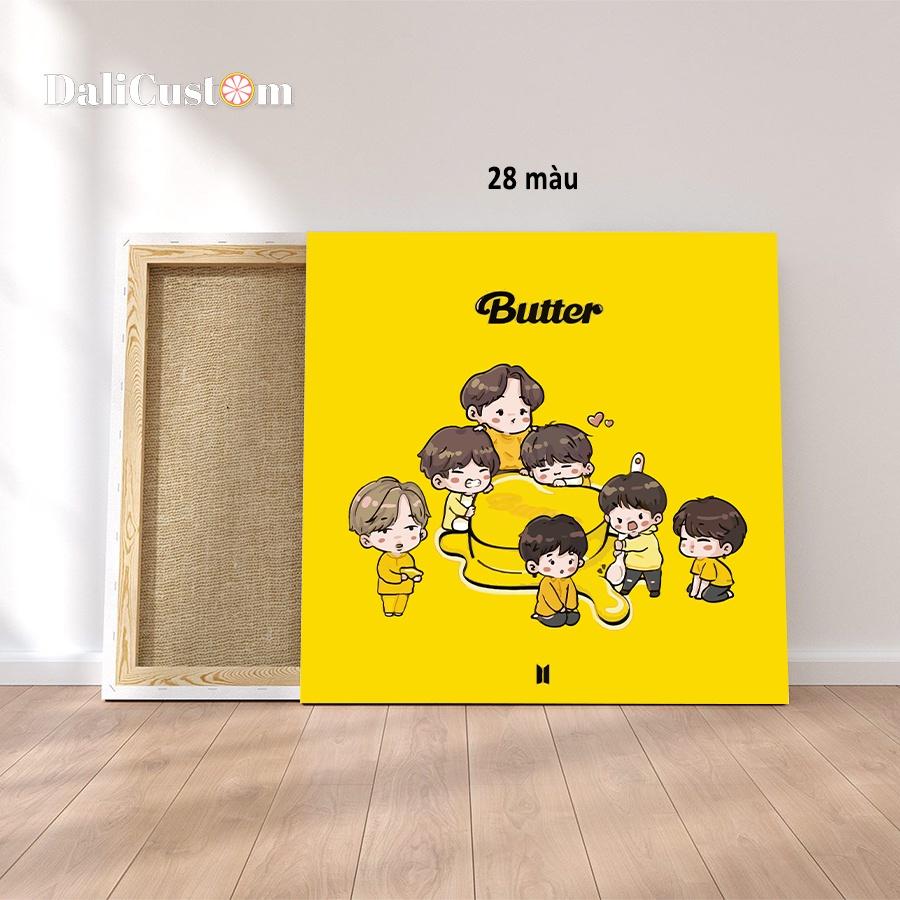 Tranh Tô Màu Số Hóa BTS BT21 Căng Khung Sẵn 20x20cm 25x25cm 40x40cm Có Sẵn Mới Về Mẫu Mới