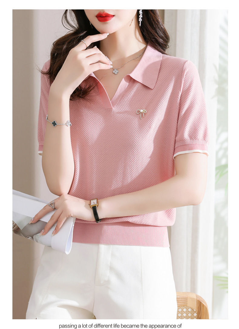 Áo Thun Cổ Polo Nữ Tay Ngắn Mặc Mùa Hè 2024 SM108 - Hàng Quảng Châu Cao Cấp