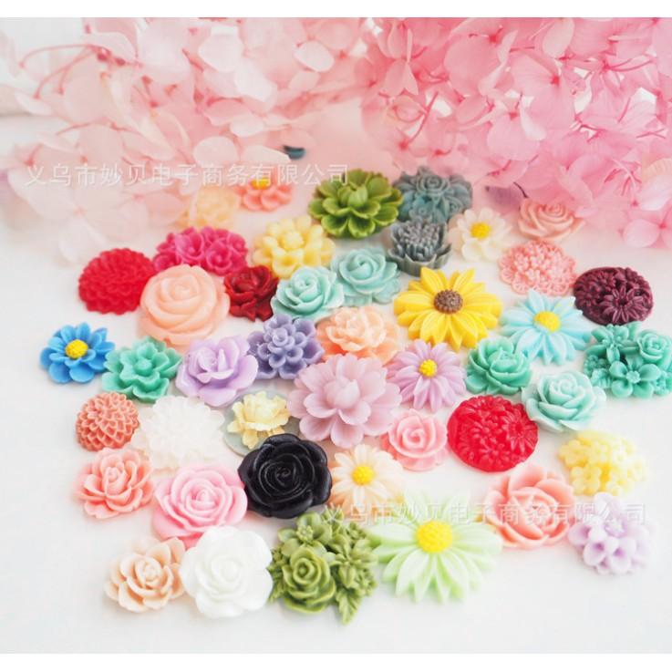 *HN* Túi combo 30 charm hoa các loại cho các bạn về trang trí vỏ ốp điện thoại, kẹp tóc, DIY