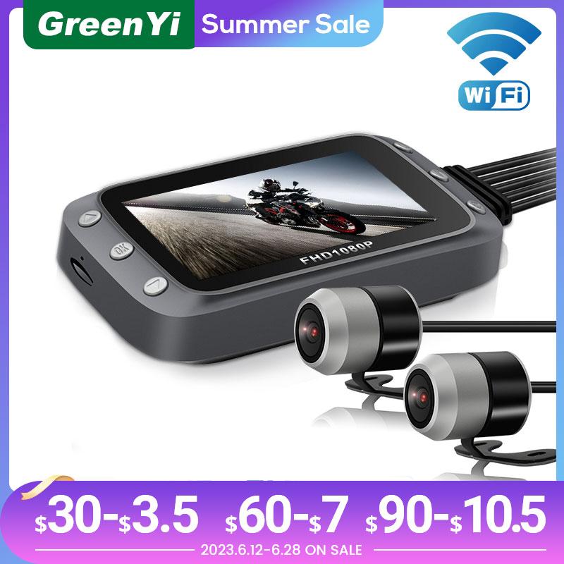 GreenYi WiFi DVR Xe Máy Dash Cam 1080P 1080P Full HD Mặt Trước Phía Sau Camera Xe Máy Chống Thấm Nước GPS Logger Hộp Ghi Màu Tên: 1080P-1080P