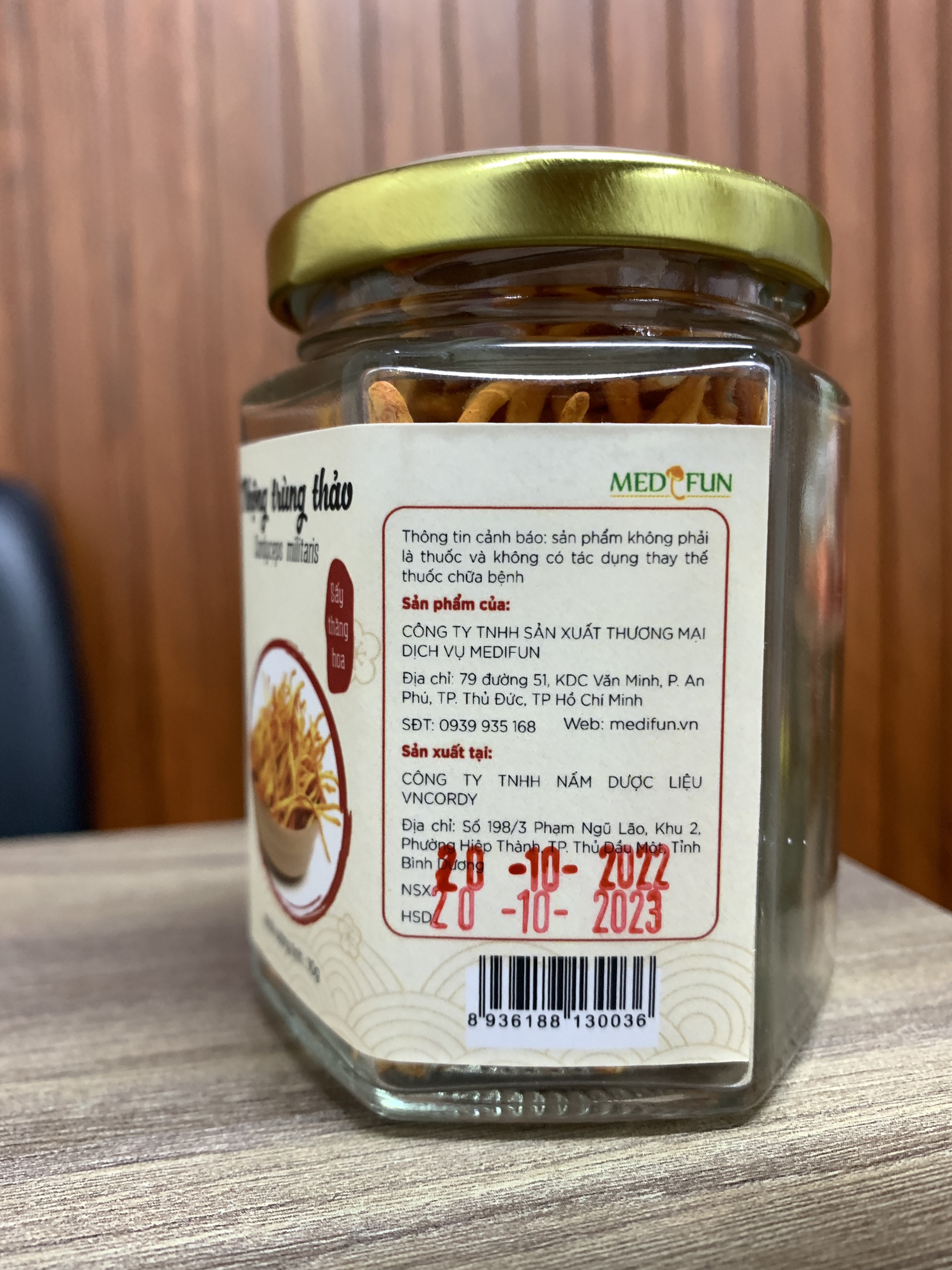 [MUA 1 TẶNG 1] Nấm nhộng trùng thảo Cordyceps militaris loại 1 sấy thăng hoa 10g, dược chất cao, đông trùng hạ thảo, vivingon, medifun