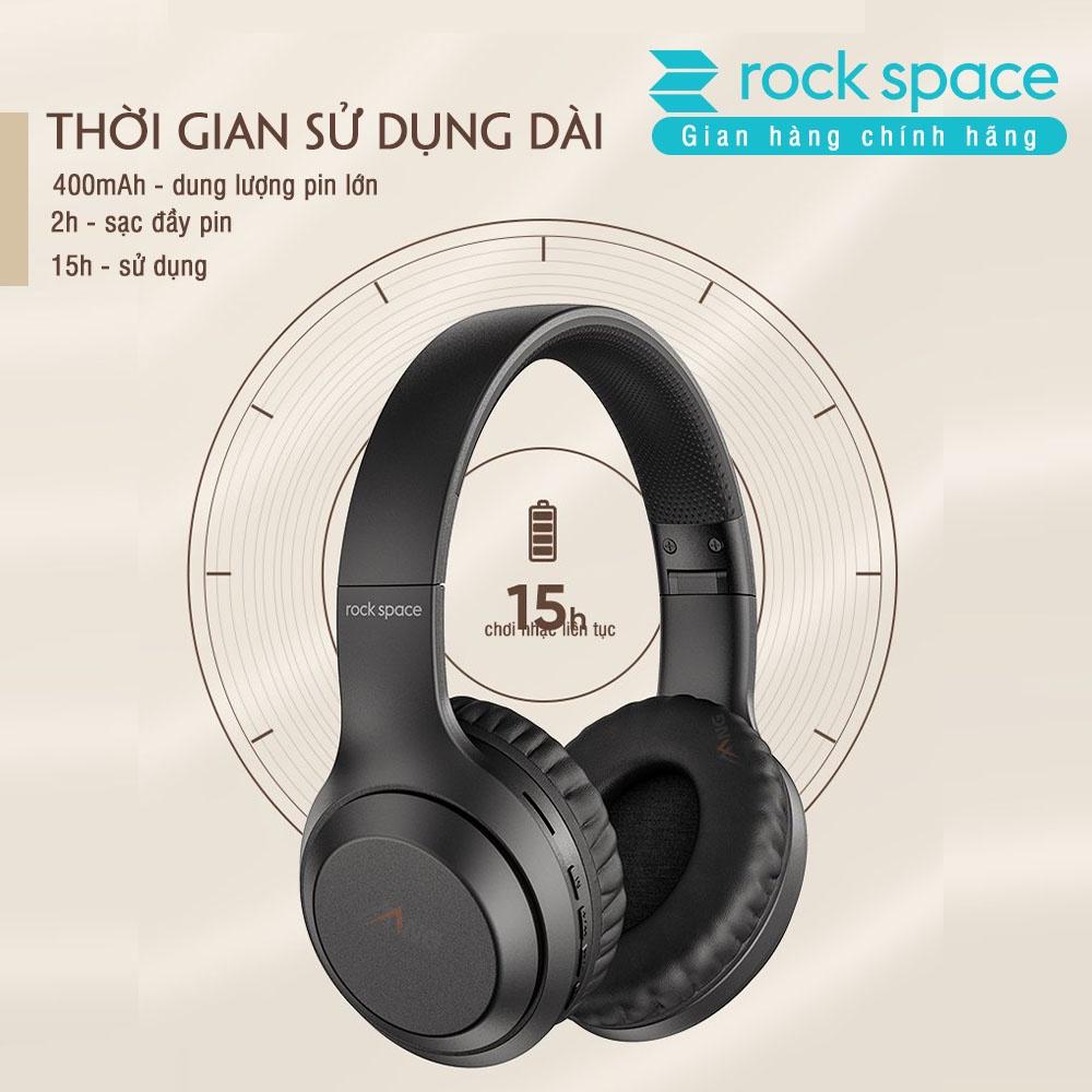 Headphone Tai Nghe Chụp Tai bluetooth Rockspace O2 kết nối không dây có mic nghe nhạc liên tục 15h - Hàng chính hãng bảo hành 12 tháng