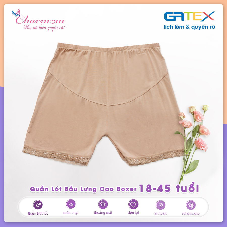 Set Combo 2 Quần Lót Bầu Boxer Lưng Cao GATEX Cotton Cao Cấp Charm Mum