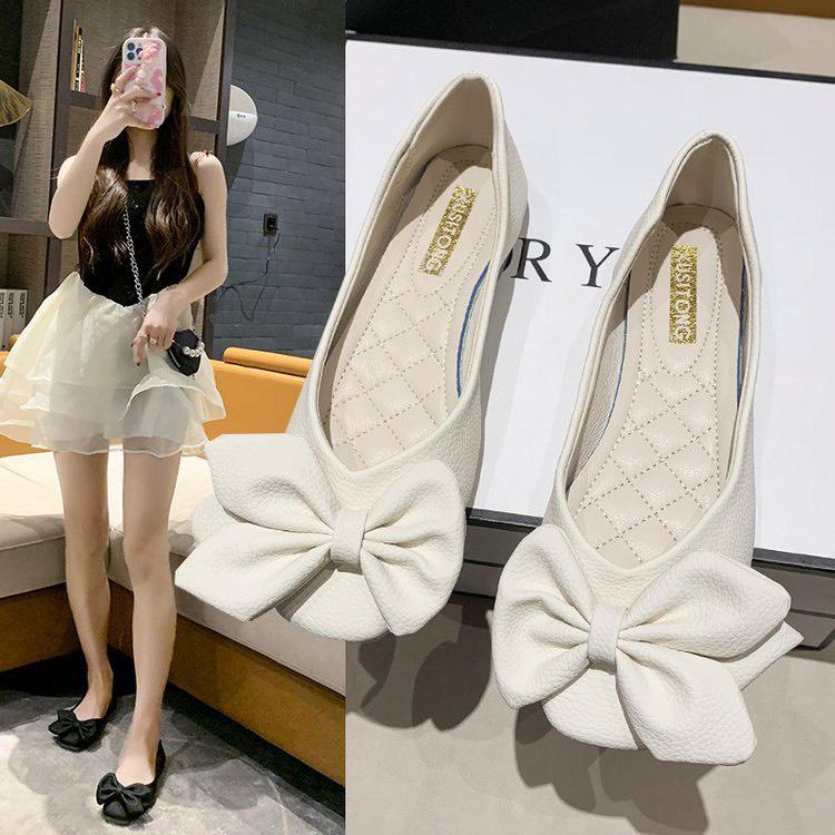 Giầy búp bê nữ nơ đế dẻo êm chân hàng QC (Mã 167