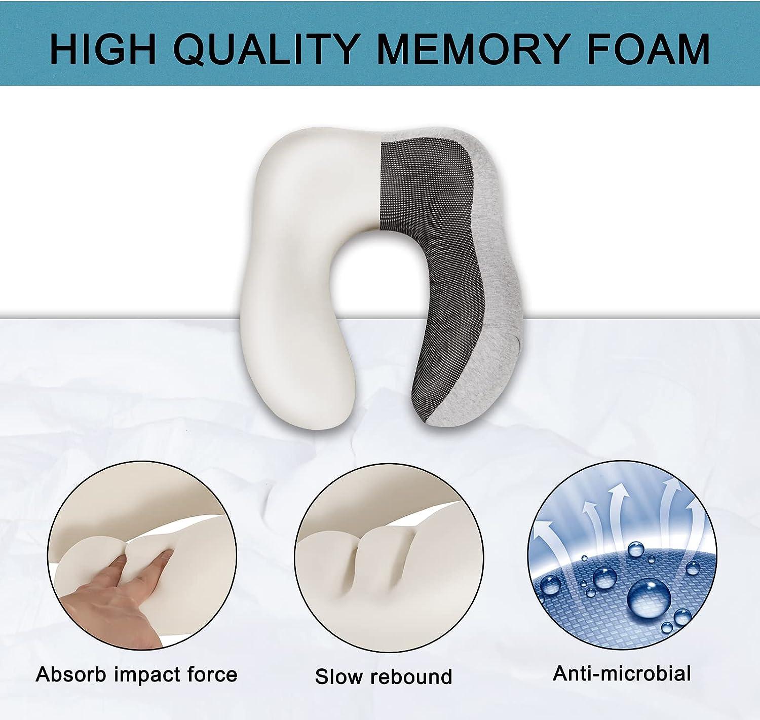 Đệm Du Lịch Memory Airplane, Gối Du Lịch, Gối Du Lịch Đi Máy Bay Và Tàu Hỏa, Mặt Nạ Ngủ + Nút Bịt Tai + Túi Đựng Đi Kèm