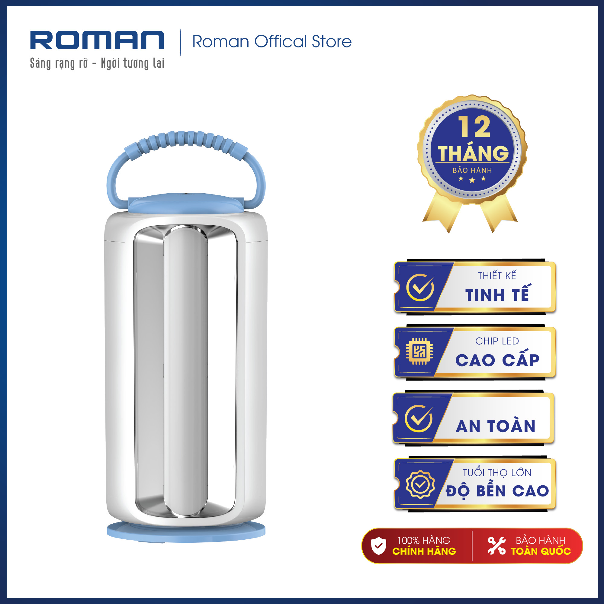 Đèn sạc tích điện HRL2027 Hàng chính hãng Roman giá tốt